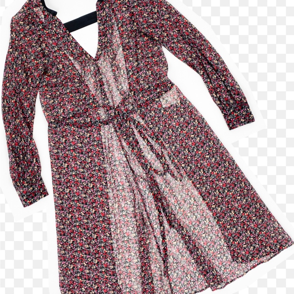 Junya Watanabe Comme des Garcons Floral Sheer Layer Panel Apron Dress Y2K